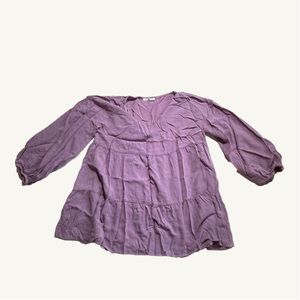 Cupshe Lightweight Purple V-Neck Baby Doll Blouse Top Size Small